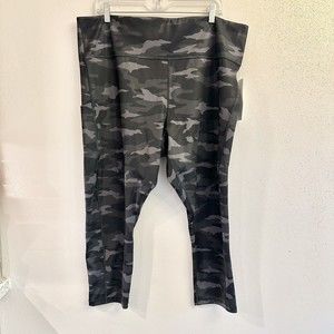 ATHLETA Ultimate Camo 7/8 Tight - Heather Grey - Size‎ 3X 2 Stash Pockets - $89